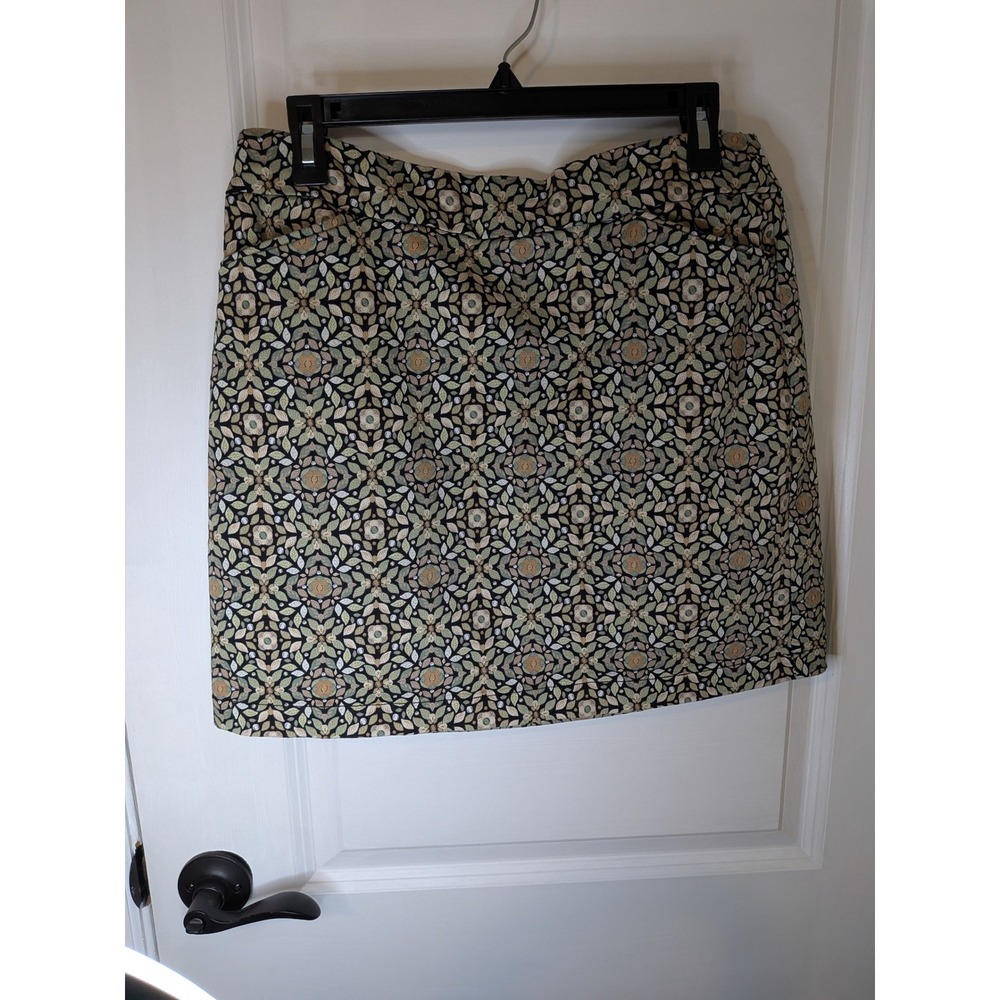 Croft & Barrow Effortless Stretch Skort Green Floral  Size 10 Regular